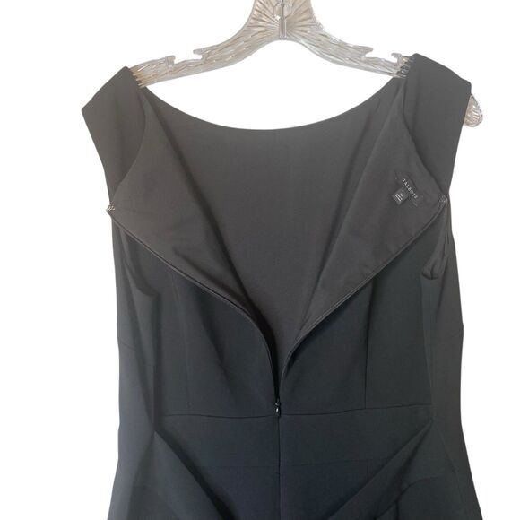Talbots Black Sheath Dress Size 10 Black Sleeveless Belted Minimalist Career - Picture 4 of 12